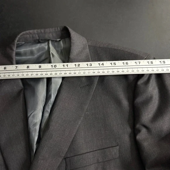 Calvin Klein Extreme Slim Fit Charcoal Wool Double Breasted Blazer‎ 44R - Picture 9 of 10